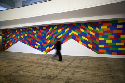 SOL LEWITT - 'Wall Drawing #1262: Planes with broken bands of color'