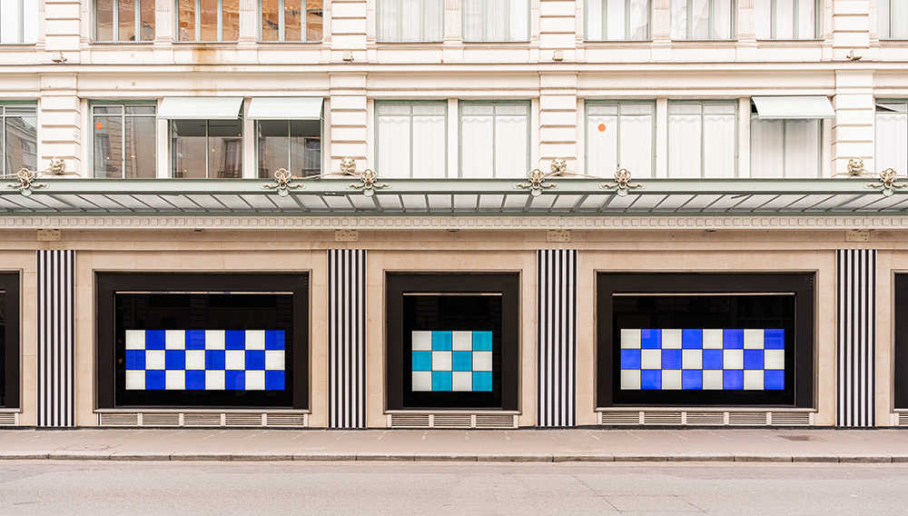 Daniel Buren - Aux Beaux Carrés : travaux in situ