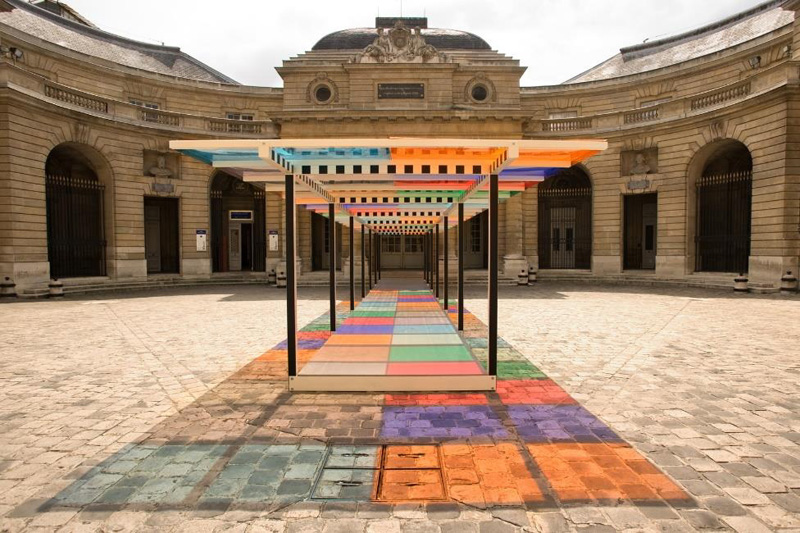 DANIEL BUREN<br> 'Les couleurs au dessus de nos têtes, sont aussi sous nos pieds – The colours above our heads are under our feet too, 2018'